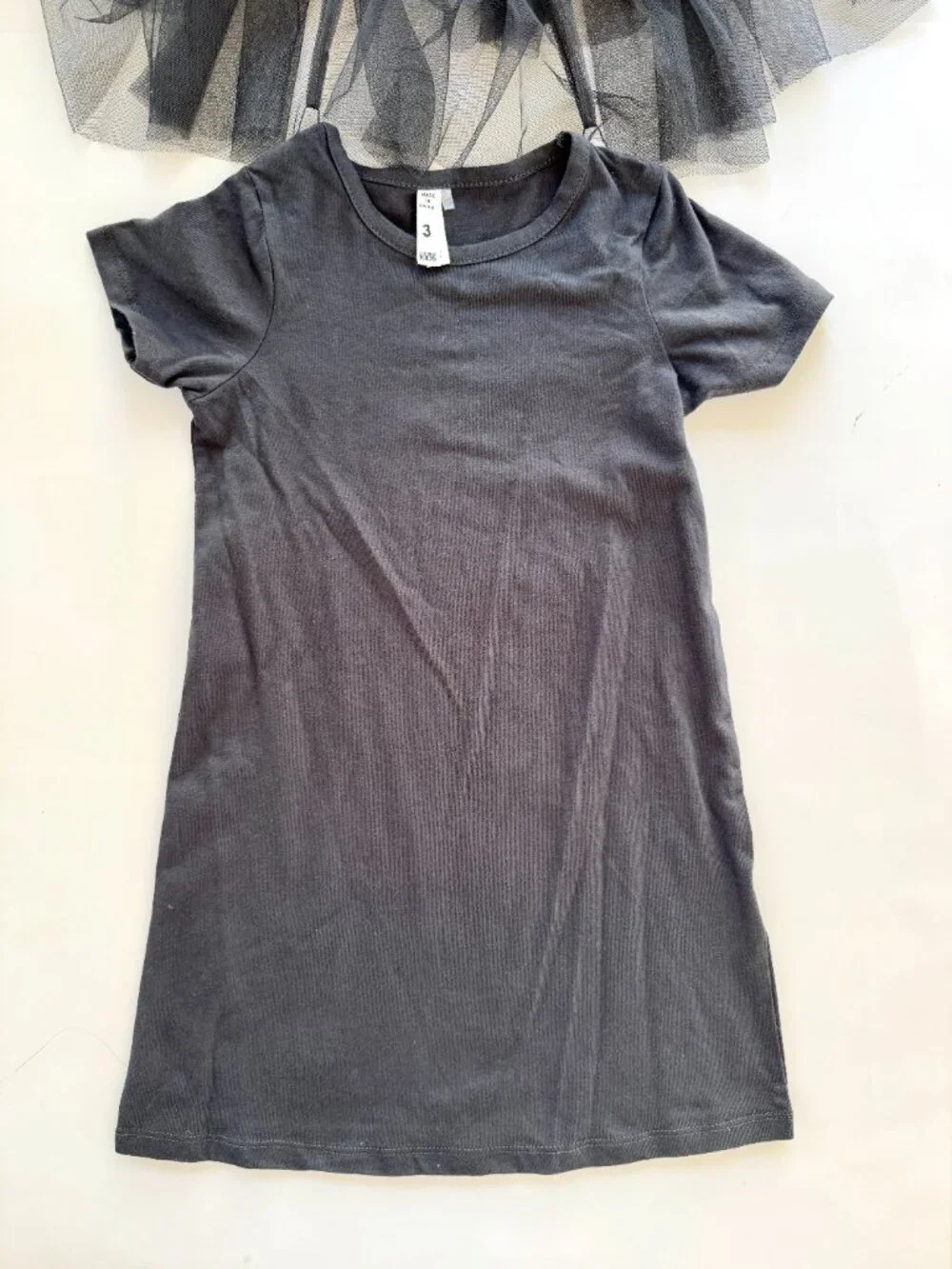 Cotton On Kids Girls Grey Tulle Tutu Dress Sz 3 Tiered